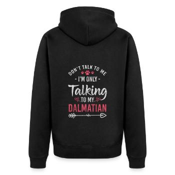 Dalmatien pattes chien sport animal amour - Veste à capuche bio Premium Unisexe - noir - Dos - Nico (187cm)