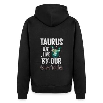 Taureau Symbole de la Terre Naissance - Veste à capuche bio Premium Unisexe - noir - Dos - Nico (187cm)
