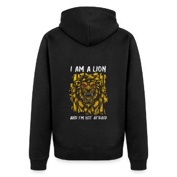 Force de la tête de lion Danger majestueux - Veste à capuche bio Premium Unisexe - noir - Dos - Nico (187cm)