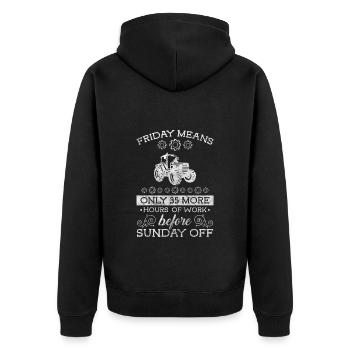 Travail de l’agriculteur Femme de l’agriculteur Tracteurs - Veste à capuche bio Premium Unisexe - noir - Dos - Nico (187cm)