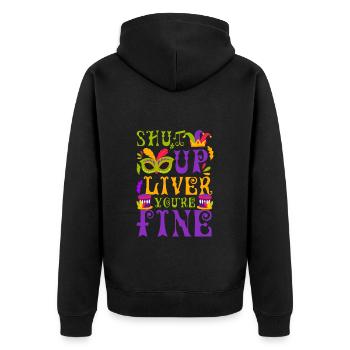 Mardi Gras Festival Fools Street Festival - Unisex Premium Organic Zip Hoodie - black - Back - Nico (187cm)