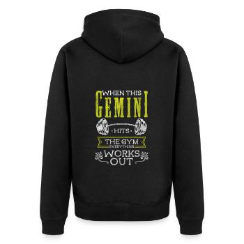 Élément du zodiaque Gémeaux - Veste à capuche bio Premium Unisexe - noir - Dos - Nico (187cm)