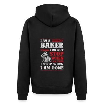 Bake Cake Muffin - Unisex Premium Organic Zip Hoodie - black - Back - Nico (187cm)