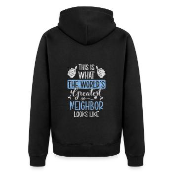 Appartement Neighbor Friendship - Veste à capuche bio Premium Unisexe - noir - Dos - Nico (187cm)