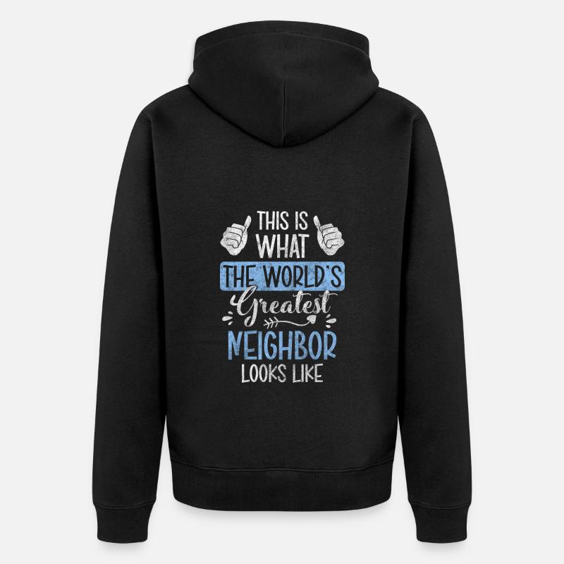 Nachbar Freundschaft Wohnung - Unisex Premium Bio Zip Hoodie - Schwarz