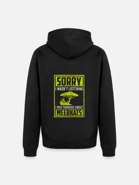 Wilderness transverse stripe mammal - Unisex Premium Organic Zip Hoodie - black