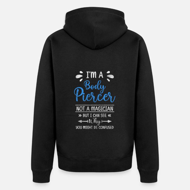 Piercer Stechen Schmerz - Unisex Premium Bio Zip Hoodie - Schwarz