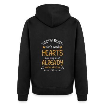 Teddy - Unisex Premium Organic Zip Hoodie - black - Back - Nico (187cm)