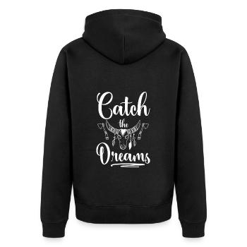 Dream Dreamer Dream - Unisex Premium Organic Zip Hoodie - black - Back - Nico (187cm)