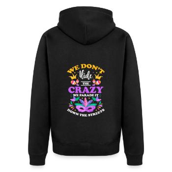 Maskerade Kostüm - Unisex Premium Bio Zip Hoodie - Schwarz - Hinten - Nico (187cm)