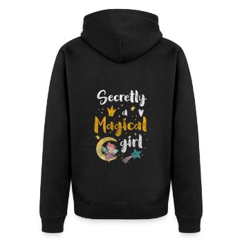 Fantaisie Enfant Fille Magie - Veste à capuche bio Premium Unisexe - noir - Dos - Nico (187cm)