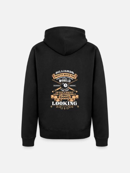 Billiards Billiard Player Kö Balls - Unisex Premium Organic Zip Hoodie - black