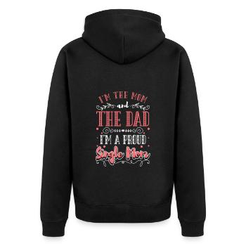 Elternteil Kind Allein Liebe - Unisex Premium Bio Zip Hoodie - Schwarz - Hinten - Nico (187cm)