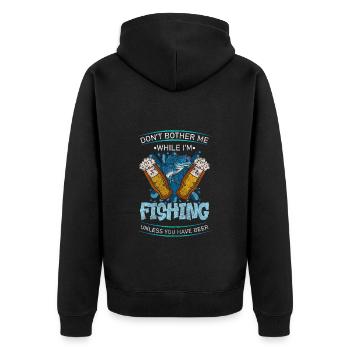 Fishing Fish Bait Sport - Unisex Premium Organic Zip Hoodie - black - Back - Nico (187cm)