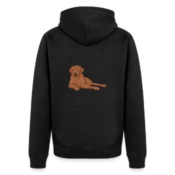 Foxred Labrador Fox Red Labrador Retriever - Unisex Premium Organic Zip Hoodie - black - Back - Nico (187cm)
