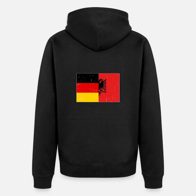 Drapeau albanais Aigle albanais Shqiponja - Veste à capuche bio Premium Unisexe - noir