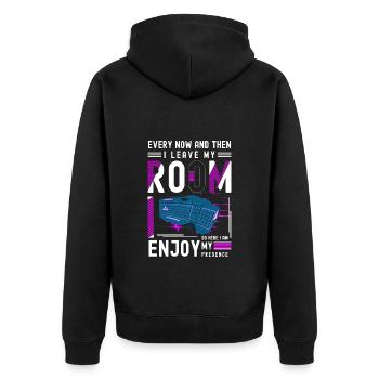 PC E-Sports Gaming Graphics - Unisex Premium Organic Zip Hoodie - black - Back - Nico (187cm)