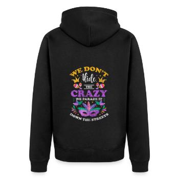 Party Disguise Masked Second Face - Unisex Premium Organic Zip Hoodie - black - Back - Nico (187cm)