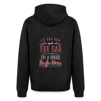 Parents Team Mother's Day - Unisex Premium Organic Zip Hoodie - black - Back - Nico (187cm)