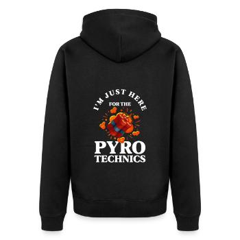 Pyro New Year's Eve Football Fireworks - Unisex Premium Organic Zip Hoodie - black - Back - Nico (187cm)