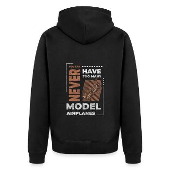 Modellflieger Hobby Flieger Modellfliegen - Unisex Premium Bio Zip Hoodie - Schwarz - Hinten - Nico (187cm)