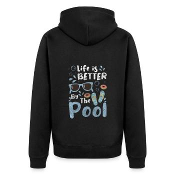 Natation Nageur Hobby Piscine extérieure - Veste à capuche bio Premium Unisexe - noir - Dos - Nico (187cm)