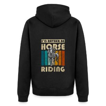 Chevaux Cheval Fille Animaux Amour - Veste à capuche bio Premium Unisexe - noir - Dos - Nico (187cm)
