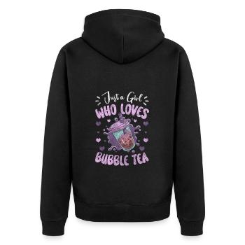 Thé Boba Sucré Coloré - Veste à capuche bio Premium Unisexe - noir - Dos - Nico (187cm)