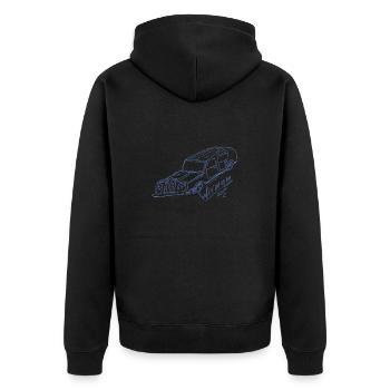 wrrroommm for white - Unisex Premium Organic Zip Hoodie - black - Back - Nico (187cm)