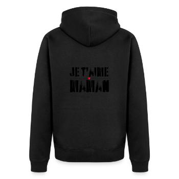 Maman Je t'aime - Veste à capuche bio Premium Unisexe - noir - Dos - Nico (187cm)