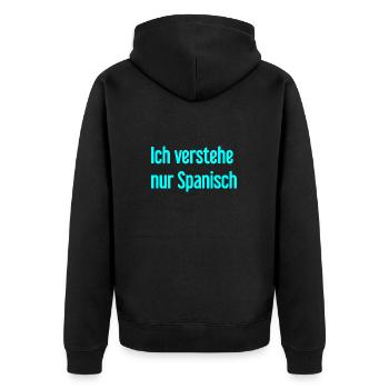 Je ne comprends que l’espagnol - Veste à capuche bio Premium Unisexe - noir - Dos - Nico (187cm)