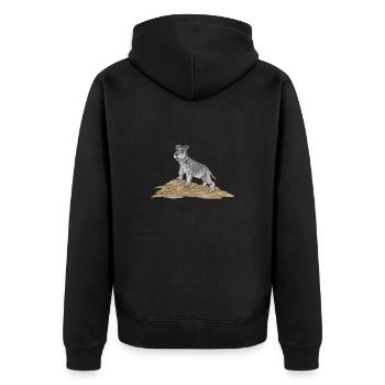 Schnauzer nain Chien Schnauzer - Veste à capuche bio Premium Unisexe - noir - Dos - Nico (187cm)