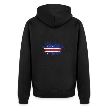 Cape Verde flag Cabo Verde flag - Unisex Premium Organic Zip Hoodie - black - Back - Nico (187cm)