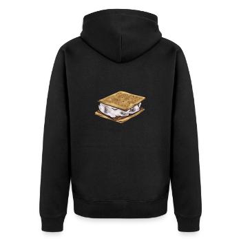 S'more Lagerfeuer Marshmallow Camping - Unisex Premium Bio Zip Hoodie - Schwarz - Hinten - Nico (187cm)