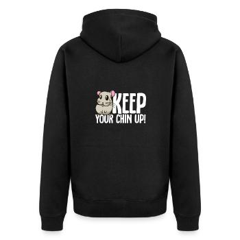 Chinchilla - Unisex Premium Bio Zip Hoodie - Schwarz - Hinten - Nico (187cm)