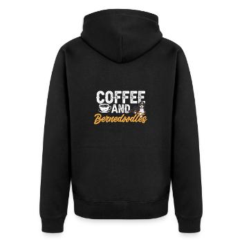 Bernedoodle Dog - Unisex Premium Organic Zip Hoodie - black - Back - Nico (187cm)