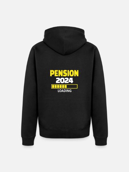 Pension 2024 Loading - Unisex Premium Bio Zip Hoodie - Schwarz