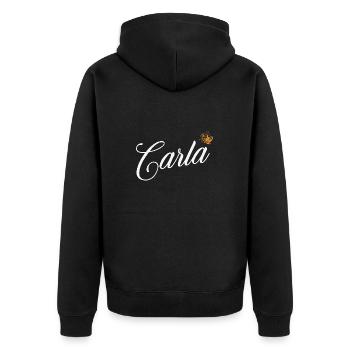 Carla Custom Name for Women Kids Toddlers - Carla - Unisex Premium Organic Zip Hoodie - black - Back - Nico (187cm)