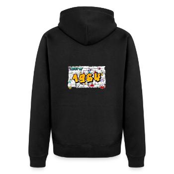 Graffiti vintage 1964 – 61 ans d’héritage audacieux - Veste à capuche bio Premium Unisexe - noir - Dos - Nico (187cm)