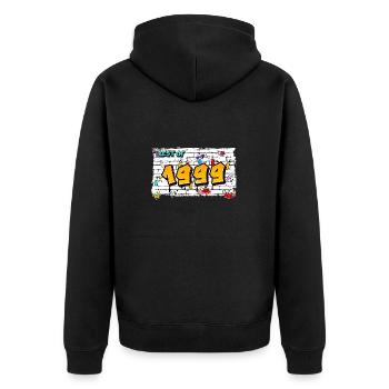 Legendary 1999 Graffiti – 26 Years of Street - Unisex Premium Organic Zip Hoodie - black - Back - Nico (187cm)