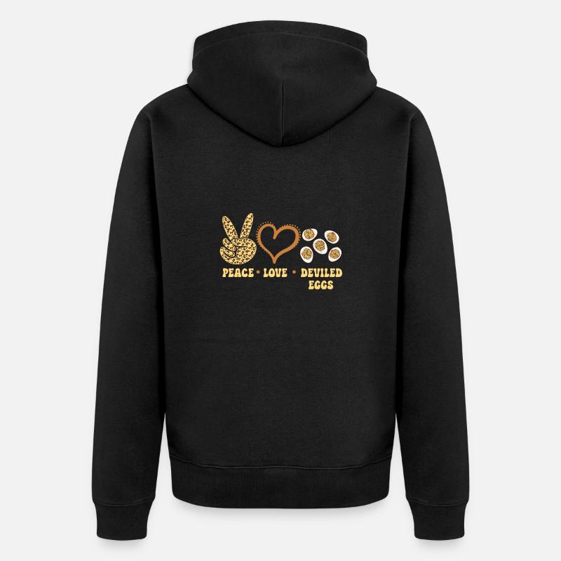 Gefüllte Eier Deviled Eggs - Unisex Premium Bio Zip Hoodie - Schwarz