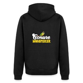 Molina Parakeet Parrot Bird Parakeet - Unisex Premium Organic Zip Hoodie - black - Back - Nico (187cm)