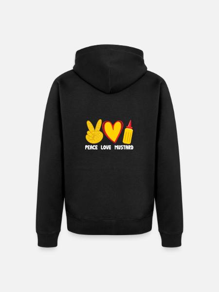Senf Mustard - Unisex Premium Bio Zip Hoodie - Schwarz