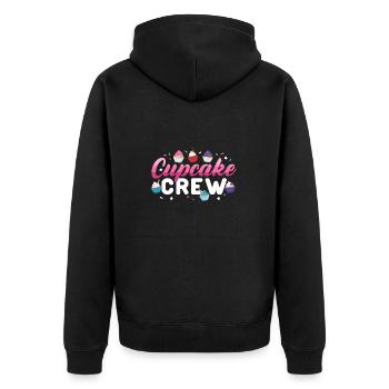 Süßigkeiten Schokolade Kekse Cupcake Crew - Unisex Premium Bio Zip Hoodie - Schwarz - Hinten - Nico (187cm)