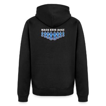 Mach keine Auge, Türkischer Glücksbringer Geschenk - Unisex Premium Bio Zip Hoodie - Schwarz - Hinten - Nico (187cm)