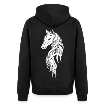 Cheval blanc - Veste à capuche bio Premium Unisexe - noir - Dos - Nico (187cm)