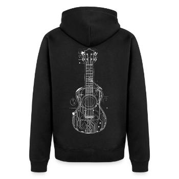 Graphiques Ukulele - Veste à capuche bio Premium Unisexe - noir - Dos - Nico (187cm)