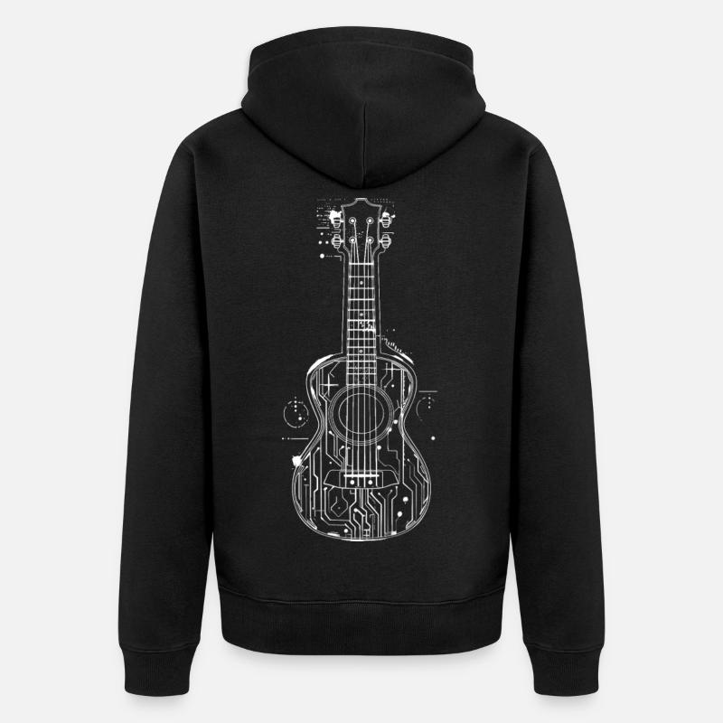 Graphiques Ukulele - Veste à capuche bio Premium Unisexe - noir