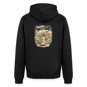 Cottage champêtre et fleurs sauvages - Veste à capuche bio Premium Unisexe - noir - Dos - Nico (187cm)