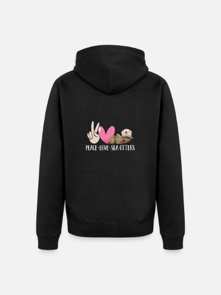 Seeotter - Unisex Premium Bio Zip Hoodie - Schwarz